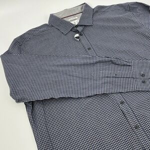 Jos A Bank 1905 Tailored Fit Shirt Men's 2XLT Blue Gray Gingham Button Up NEW